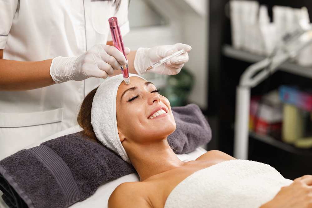 a lady having skin needling treatment